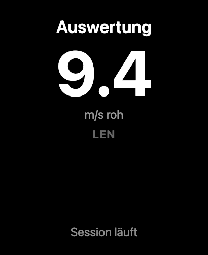 Apple Watch: Resultat mit Geschwindigkeit